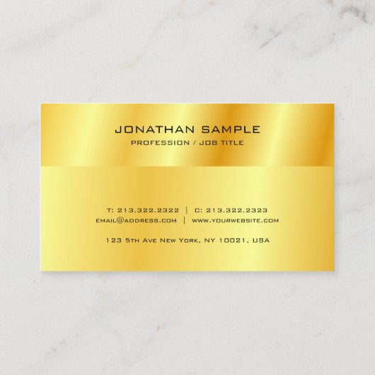 Metallic Gold Blik Appointherinnering Sjabloon Afsprakenkaartje (Achterkant)