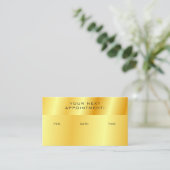 Metallic Gold Blik Appointherinnering Sjabloon Afsprakenkaartje (Staand voorkant)