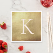Metallic Gold & Blush Monogram Luncheon Servetten (Insitu)