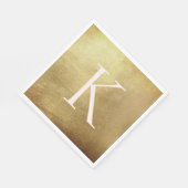Metallic Gold & Blush Monogram Luncheon Servetten (Hoek)