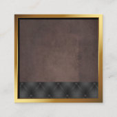 Metallic Gold Border | Bruine textuur | Opgebouwd Vierkante Visitekaartje (Achterkant)