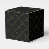Metallic Gold Box Stripe Black Classic Favor Boxes Bedankdoosjes (Voorkant Zijde)