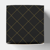 Metallic Gold Box Stripe Black Classic Favor Boxes Bedankdoosjes (Bovenkant)