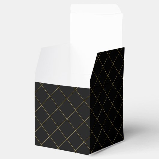 Metallic Gold Box Stripe Black Classic Favor Boxes Bedankdoosjes (Geopend)