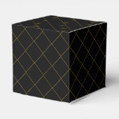 Metallic Gold Box Stripe Black Classic Favor Boxes Bedankdoosjes (Achterkant)