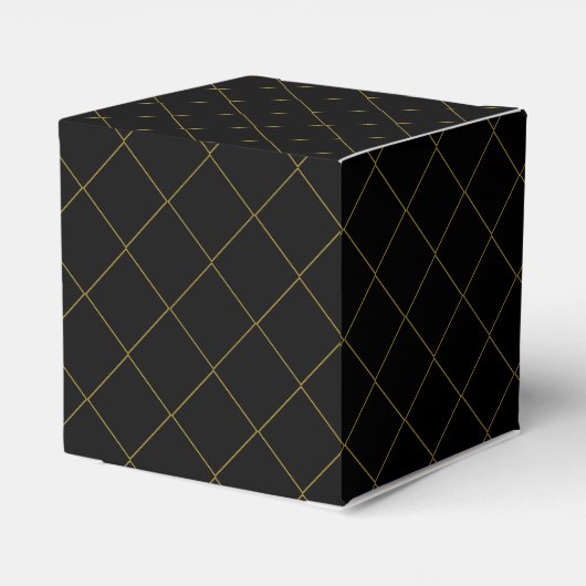 Metallic Gold Box Stripe Black Classic Favor Boxes Bedankdoosjes (Achterkant)