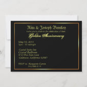 Metallic Gold Brocade 50e Jubileum Uitnodiging (Achterkant)