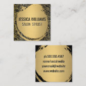 Metallic Gold Brushed | Gouden textuur achtergrond Vierkante Visitekaartje (Voorkant / Achterkant)