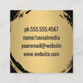 Metallic Gold Brushed | Gouden textuur achtergrond Vierkante Visitekaartje (Achterkant)