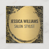 Metallic Gold Brushed | Gouden textuur achtergrond Vierkante Visitekaartje (Voorkant)