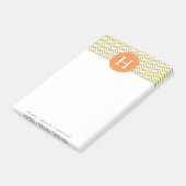 Metallic Gold Chevron Monogram2 Post-it® Notes (Schuin)
