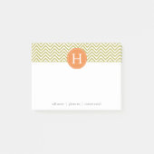 Metallic Gold Chevron Monogram Post-it® Notes (Voorkant)