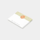 Metallic Gold Chevron Monogram Post-it® Notes (Schuin)