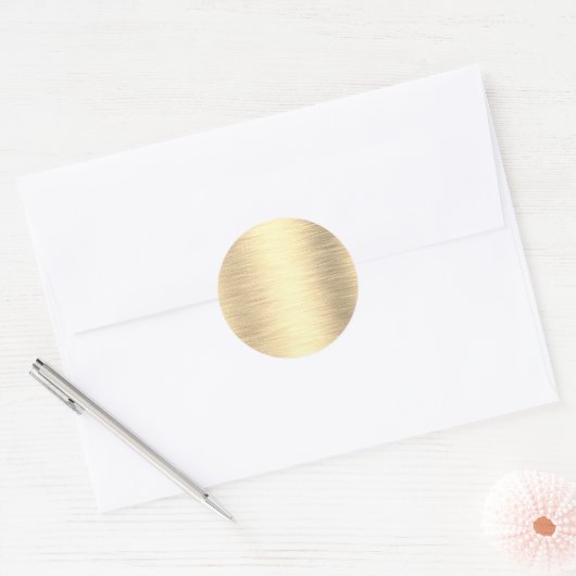 Metallic Gold Classic Round Sticker (Envelop)