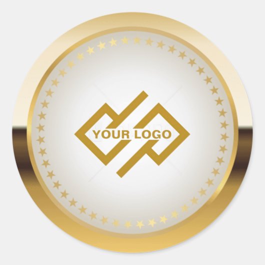 Metallic Gold Classic Round Sticker (Voorkant)
