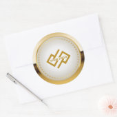 Metallic Gold Classic Round Sticker (Envelop)