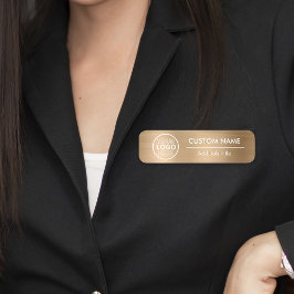 Metallic Gold Clothes Safety Pin Magnetic Employee Naamplaatje