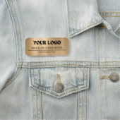 Metallic Gold Company Business Logo Employee Naamplaatje (In situ)