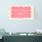 Metallic Gold Confetti met roze verjaardag party Spandoek (Beurs)