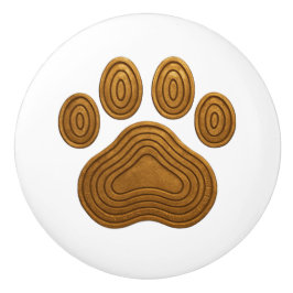 "Metallic Gold" Contour-Look Pawprint keramische k Keramische Knop