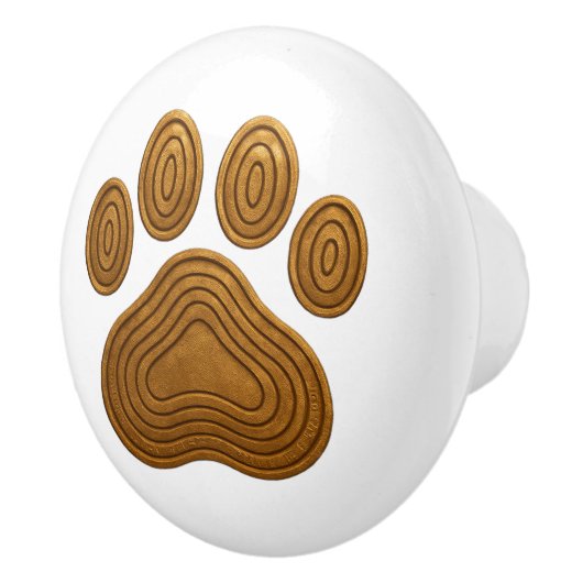 "Metallic Gold" Contour-Look Pawprint keramische k Keramische Knop (Rechts)