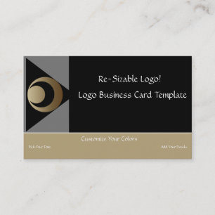 Metallic Gold Crescent Moon & Planets Logo Visitekaartje