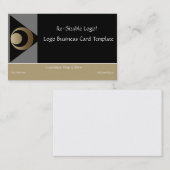 Metallic Gold Crescent Moon & Planets Logo Visitekaartje (Voorkant / Achterkant)