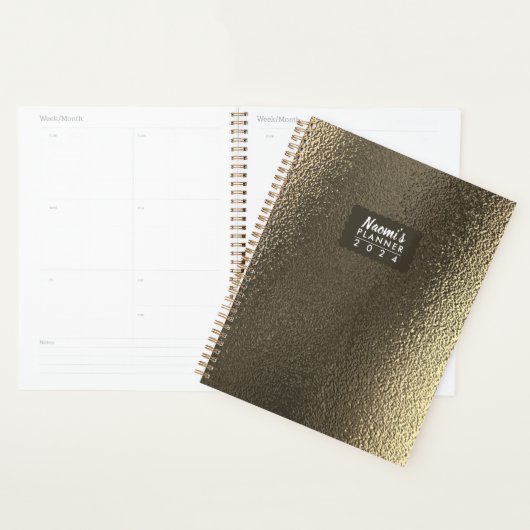 Metallic Gold Custom Een-jaar Weekplanner Planner (Display)