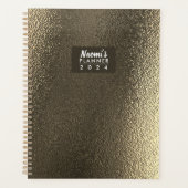 Metallic Gold Custom Een-jaar Weekplanner Planner (Voorkant)