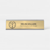 Metallic Gold Custom Logo Bureau Naambordje (Voorkant)