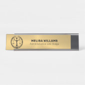 Metallic Gold Custom Logo Bureau Naambordje (Voorkant)