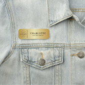 Metallic Gold Custom Logo Kantoor Medewerker Naamplaatje (In situ)