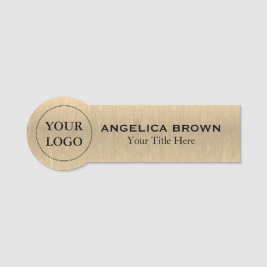 Metallic Gold Custom Logo Name Tag (Voorkant)