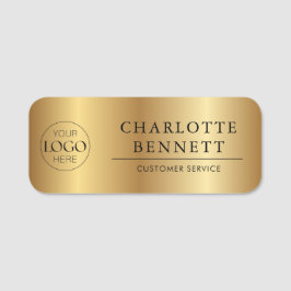 Metallic Gold Custom Logo Office Employee Staff Naamplaatje