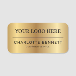 Metallic Gold Custom Logo Office Employee Staff Naamplaatje
