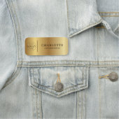 Metallic Gold Custom Logo Office Employee Staff Naamplaatje (In situ)