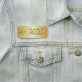 Metallic Gold Custom Logo Office Employee Staff Naamplaatje (In situ)
