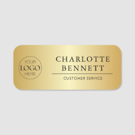 Metallic Gold Custom Logo Office Employee Staff Naamplaatje