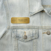 Metallic Gold Custom Logo Office Employee Staff Naamplaatje (In situ)