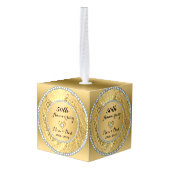 Metallic Gold Damask & Diamonds - 50e Jubileum Kubus Ornament (Achter hoekig)