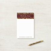 Metallic Gold Damask Post-it® Notes (Op bureau)