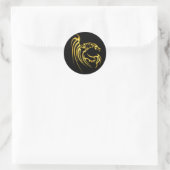 Metallic Gold Dragon Ronde Sticker (Tas)