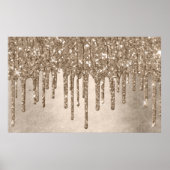 Metallic Gold Drip | Elegant Champagne Icing Pour Poster (Voorkant)