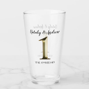 Metallic gold eerste trouwdag glas