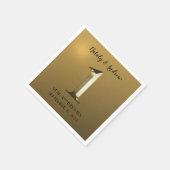 Metallic gold eerste trouwdag servet (Hoek)