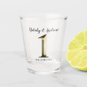 Metallic gold eerste trouwdag shot glas (Voorkant)