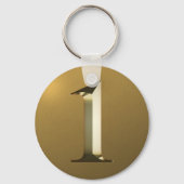 Metallic gold eerste trouwdag sleutelhanger (Achterkant)