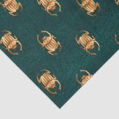 Metallic Gold Egyptian Scarab Beetles over Groen Tissuepapier (Detail)