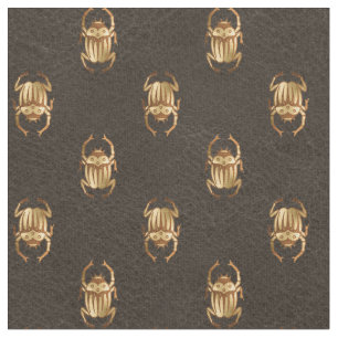 Metallic Gold Egyptische spotprenten op bruin Stof