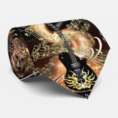 Metallic Gold Electric Rock Guitar Music Stropdas (Opgerold)